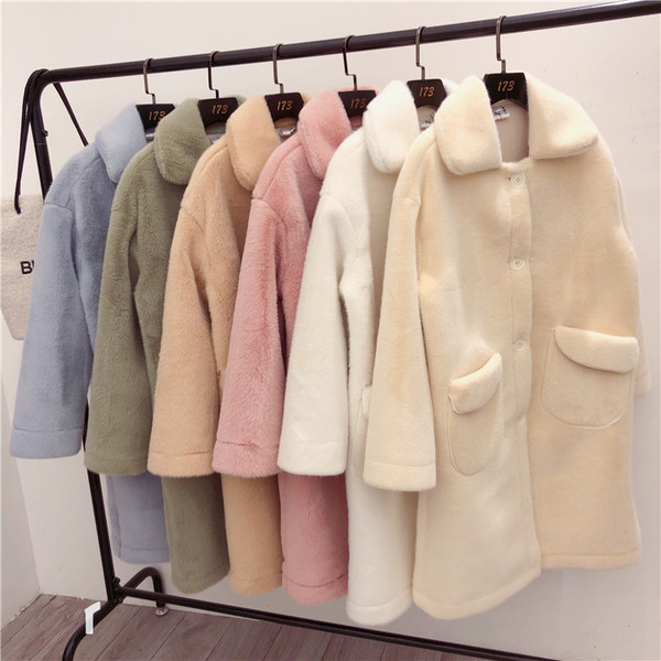 Дълго дамско меко палто с джобове в различни цветове