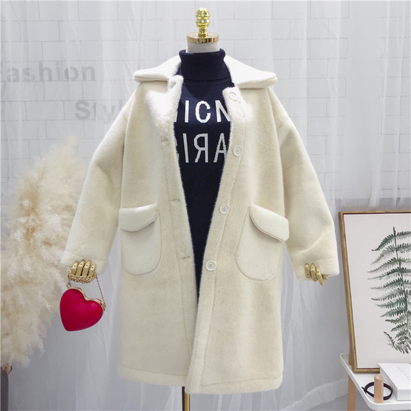 Дълго дамско меко палто с джобове в различни цветове