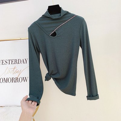 Καθημερινή γυναικεία μπλούζα με ψηλό γιακά σε διάφορα χρώματα