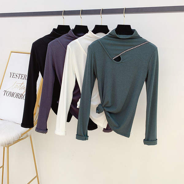 Καθημερινή γυναικεία μπλούζα με ψηλό γιακά σε διάφορα χρώματα