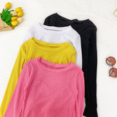 Γυναικείο πουλόβερ με στρογγυλό λαιμόκοψη σε διάφορα χρώματα