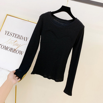 Γυναικείο πουλόβερ με στρογγυλό λαιμόκοψη σε διάφορα χρώματα