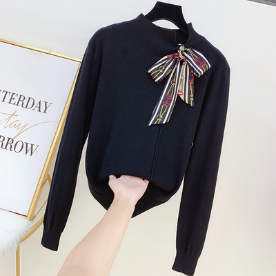 Μοντέρνο γυναικείο πουλόβερ με κορδέλα σε διάφορα χρώματα