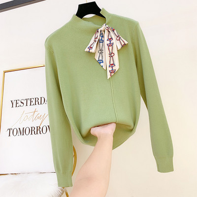 Μοντέρνο γυναικείο πουλόβερ με κορδέλα σε διάφορα χρώματα