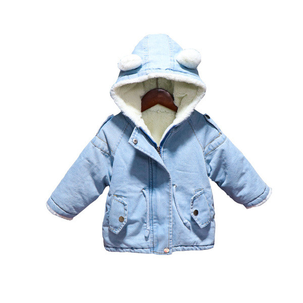 Μοντέρνο παιδικό μπουφάν 3D με μαλακή επένδυση για αγόρια σε μπλε χρώμα