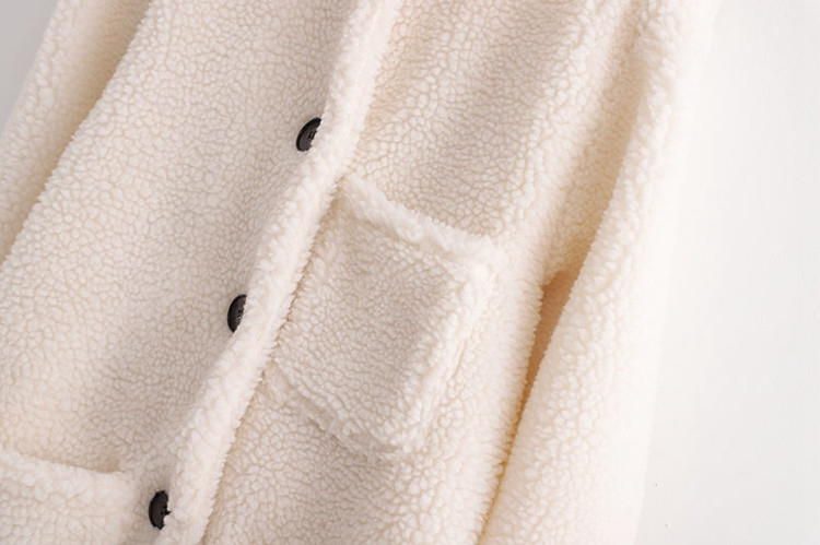 Palton lung de puf cu buzunare bej