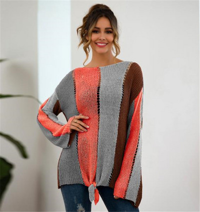 Pulover casual de dama floral in trei culori cu decolteu oval