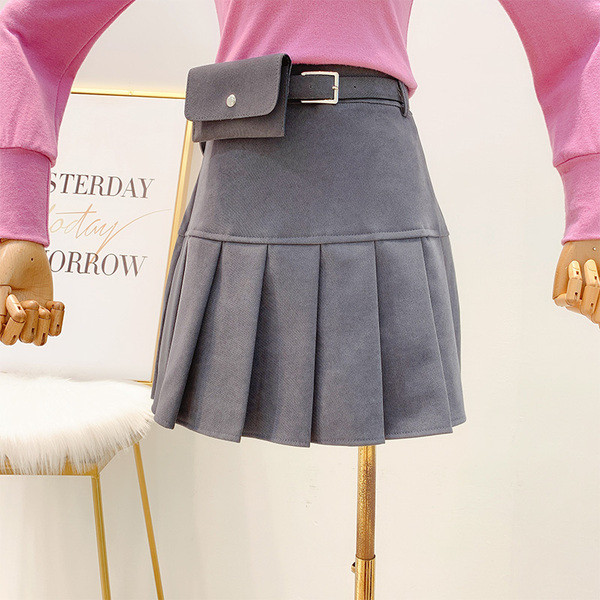 Fusta de dama cu curea in mai multe culori