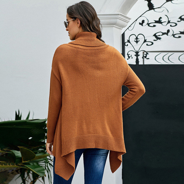 Pulover de dama modern cu guler inalt si maneci lungi in patru culori