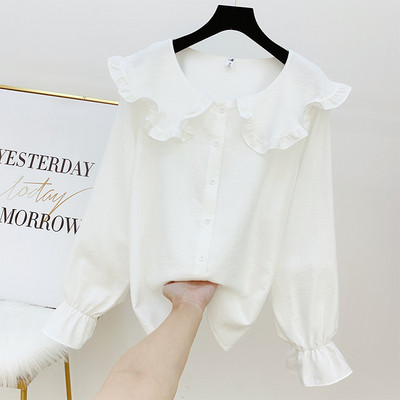 Cămașă de damă cu nasturi și mâneci lungi în mai multe culori