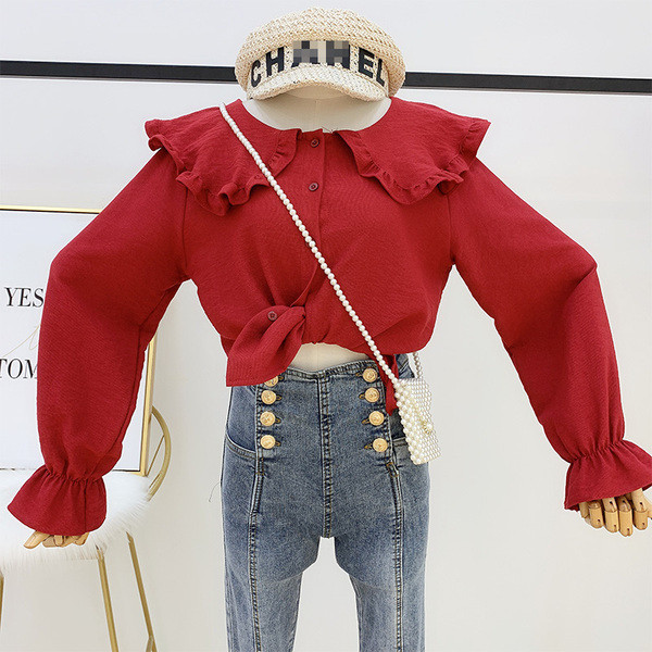 Cămașă de damă cu nasturi și mâneci lungi în mai multe culori