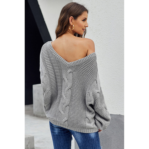 Μοντέρνο γυναικείο πουλόβερ  με μακρύ μανίκι σε μπλε, ροζ και πράσινο χρώμα