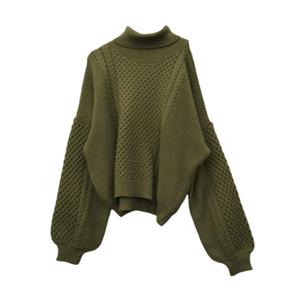 Χειμερινό γυναικείο πουλόβερ με κολάρο  σε διάφορα χρώματα