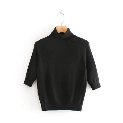 Polo de dama din tricotat subtire cu maneci 3/4 in mai multe culori