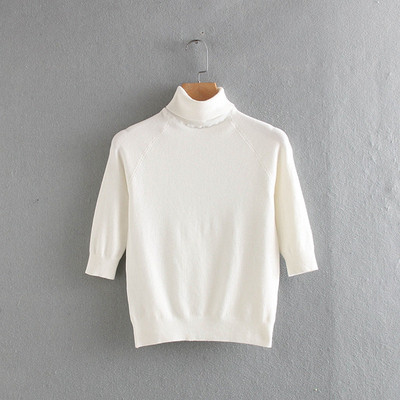 Polo de dama din tricotat subtire cu maneci 3/4 in mai multe culori