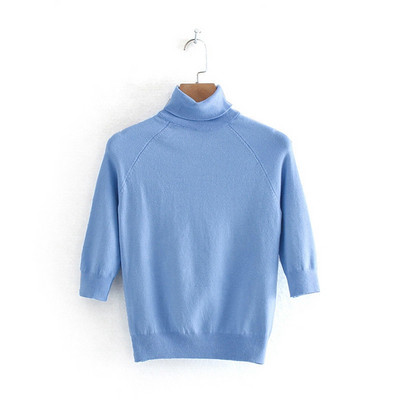 Polo de dama din tricotat subtire cu maneci 3/4 in mai multe culori