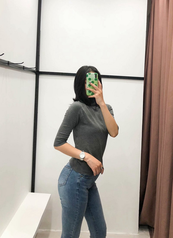 Polo de dama din tricotat subtire cu maneci 3/4 in mai multe culori