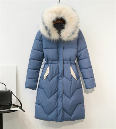 Μοντέρνο μακρύ χειμωνιάτικο μπουφάν με φερμουάρ σε διάφορα χρώματα