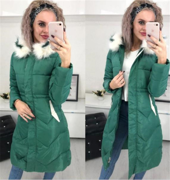 Μοντέρνο μακρύ χειμωνιάτικο μπουφάν με φερμουάρ σε διάφορα χρώματα