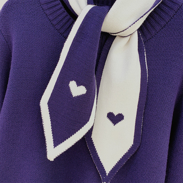 Modern női pulóver O-nyakú kék színben