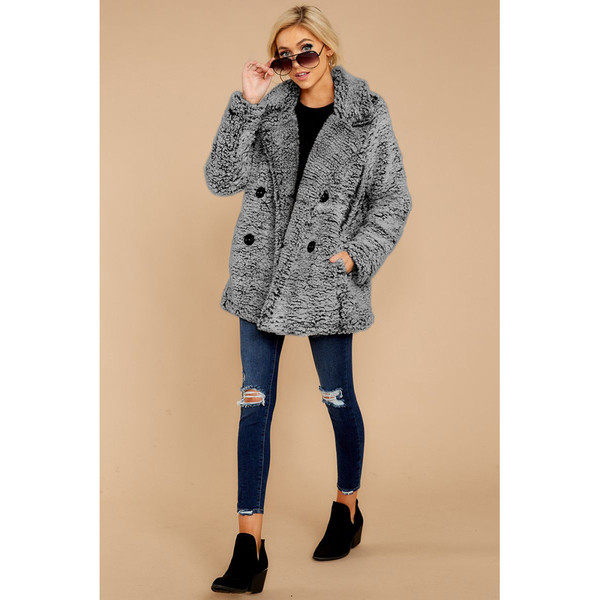 Stílusos női hosszú kabát gombokkal és zsebbel három színben