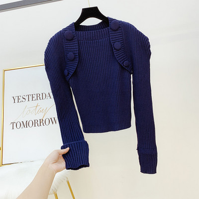 Pulover de dama cu decolteu rotund in patru culori