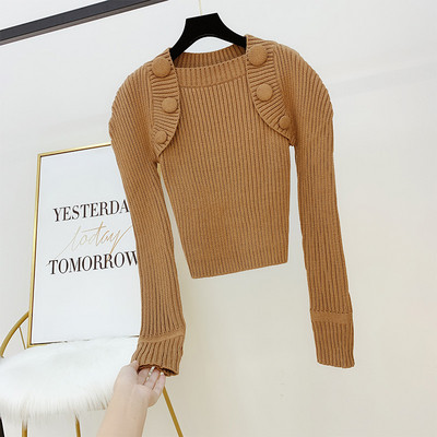 Pulover de dama cu decolteu rotund in patru culori