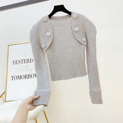 Pulover de dama cu decolteu rotund in patru culori