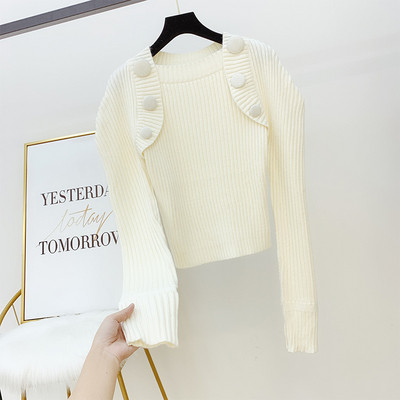 Pulover de dama cu decolteu rotund in patru culori