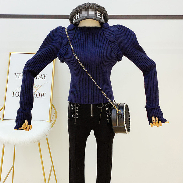 Pulover de dama cu decolteu rotund in patru culori