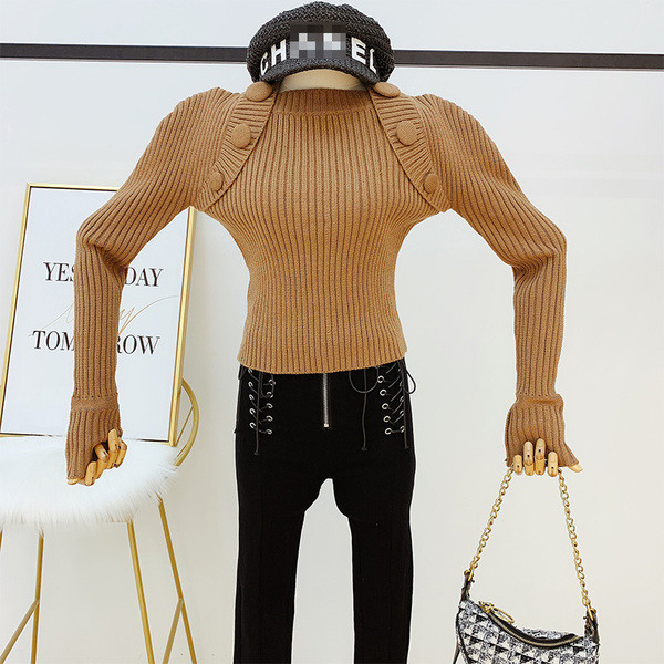 Pulover de dama cu decolteu rotund in patru culori