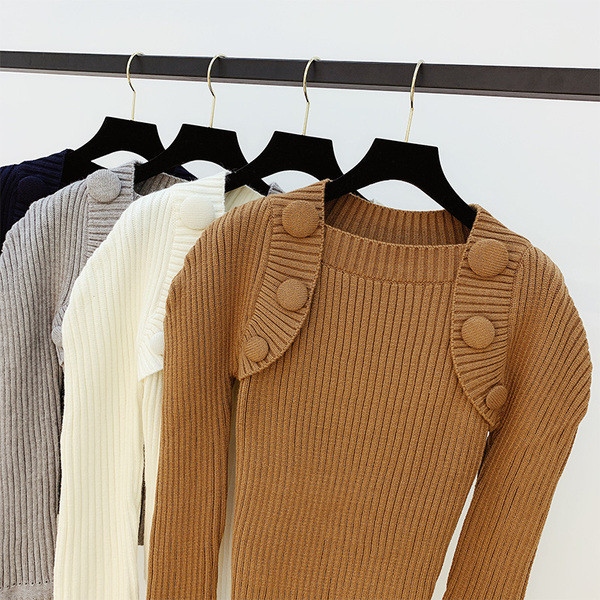 Pulover de dama cu decolteu rotund in patru culori