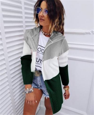 Lezser női kardigán kapucnival és hosszú ujjú három színben