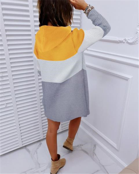 Lezser női kardigán kapucnival és hosszú ujjú három színben