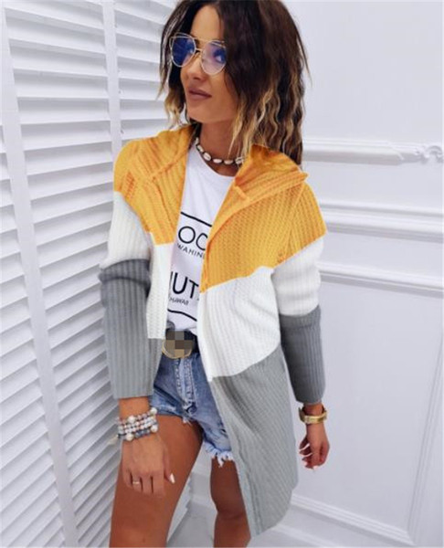 Lezser női kardigán kapucnival és hosszú ujjú három színben