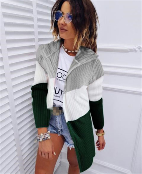 Lezser női kardigán kapucnival és hosszú ujjú három színben