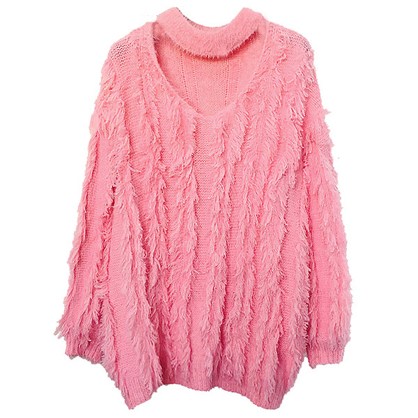 Pulover de iarna dama - model lung in mai multe culori