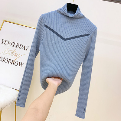 Női pulóver magas gallérral több színben