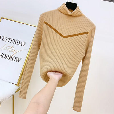 Női pulóver magas gallérral több színben