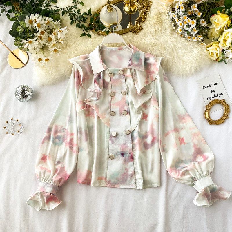 Μοντέρνο γυναικείο πουκάμισο με κουμπιά σε δύο χρώματα