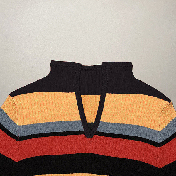 Rochie dama in dungi Model subtire cu maneci lungi