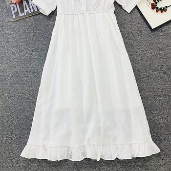 Rochie casual de dama decupata model in galben si alb