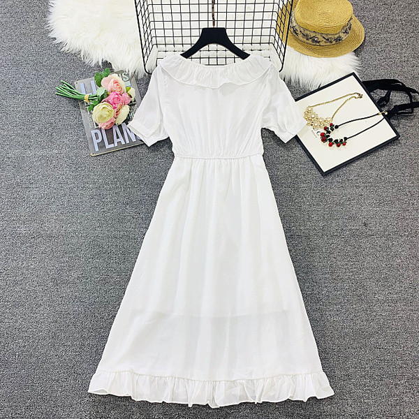 Rochie casual de dama decupata model in galben si alb