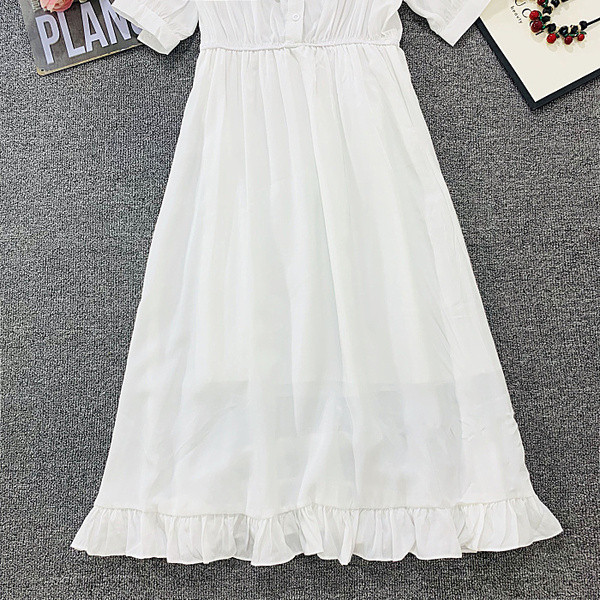 Rochie casual de dama decupata model in galben si alb