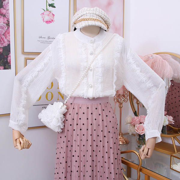 Cămașă modernă de damă cu decolteu O și nasturi - mai multe culori