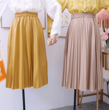 Új modell modern női rakott szoknya sárga, zöld, rózsaszín és fekete színekben