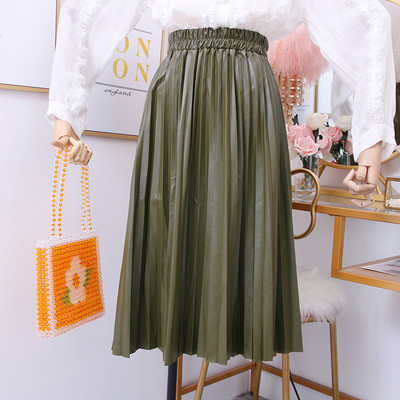 Új modell modern női rakott szoknya sárga, zöld, rózsaszín és fekete színekben