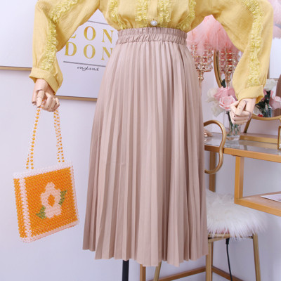 Új modell modern női rakott szoknya sárga, zöld, rózsaszín és fekete színekben