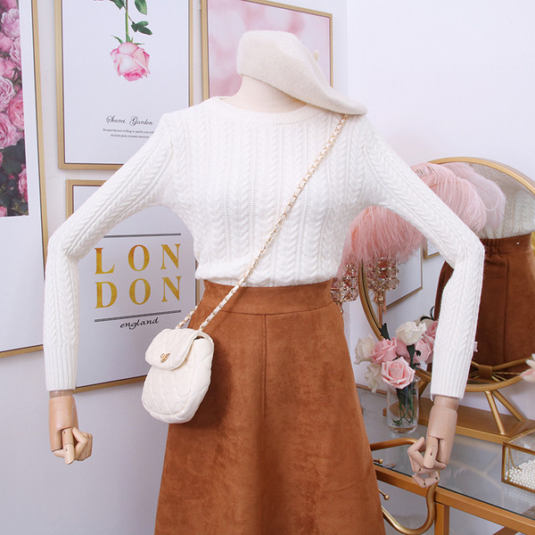 Νέο μοντέλο γυναικείο πουλόβερ O-Neck με μακρύ μανίκι - Πολλαπλά χρώματα