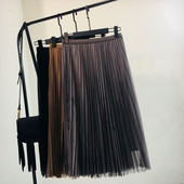 Modern női rakott szoknya magas derékkal